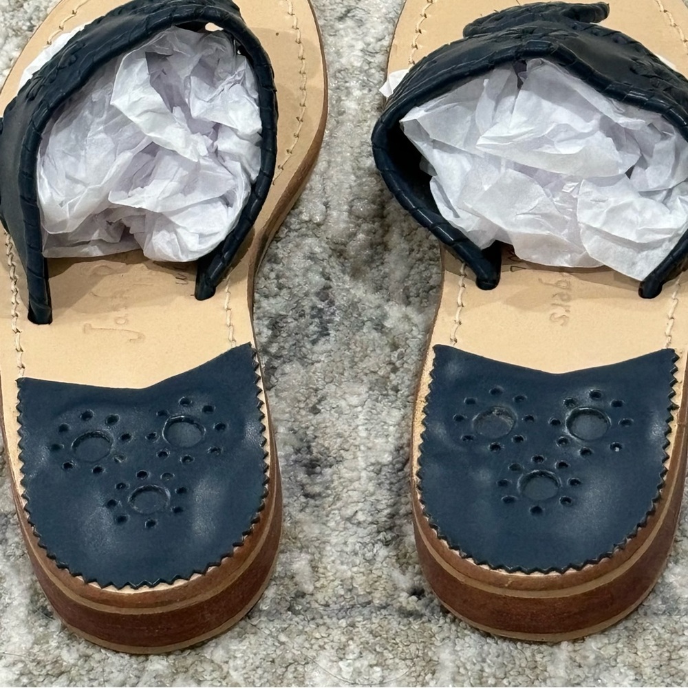 New! Jack Rogers Jack Flat Sandal Midnight Navy Blue Size 7 - Picture 7 of 10